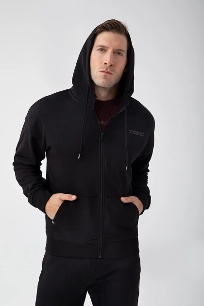 TW BASIC HOODIE ZIP 182 BLACK