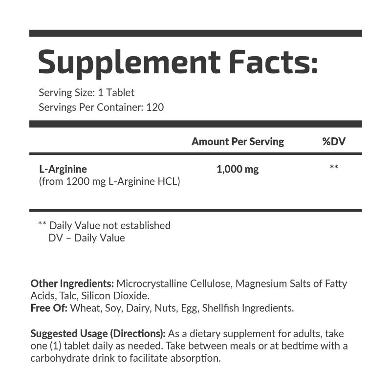 L-ARGININE 1000 MG 120 TABL - Image 4